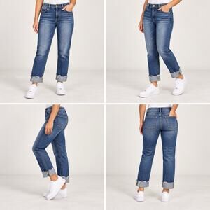 Royalty For Me Jeans Womens 10 Blue Stretch Denim Cuffed Raw Hem Casual